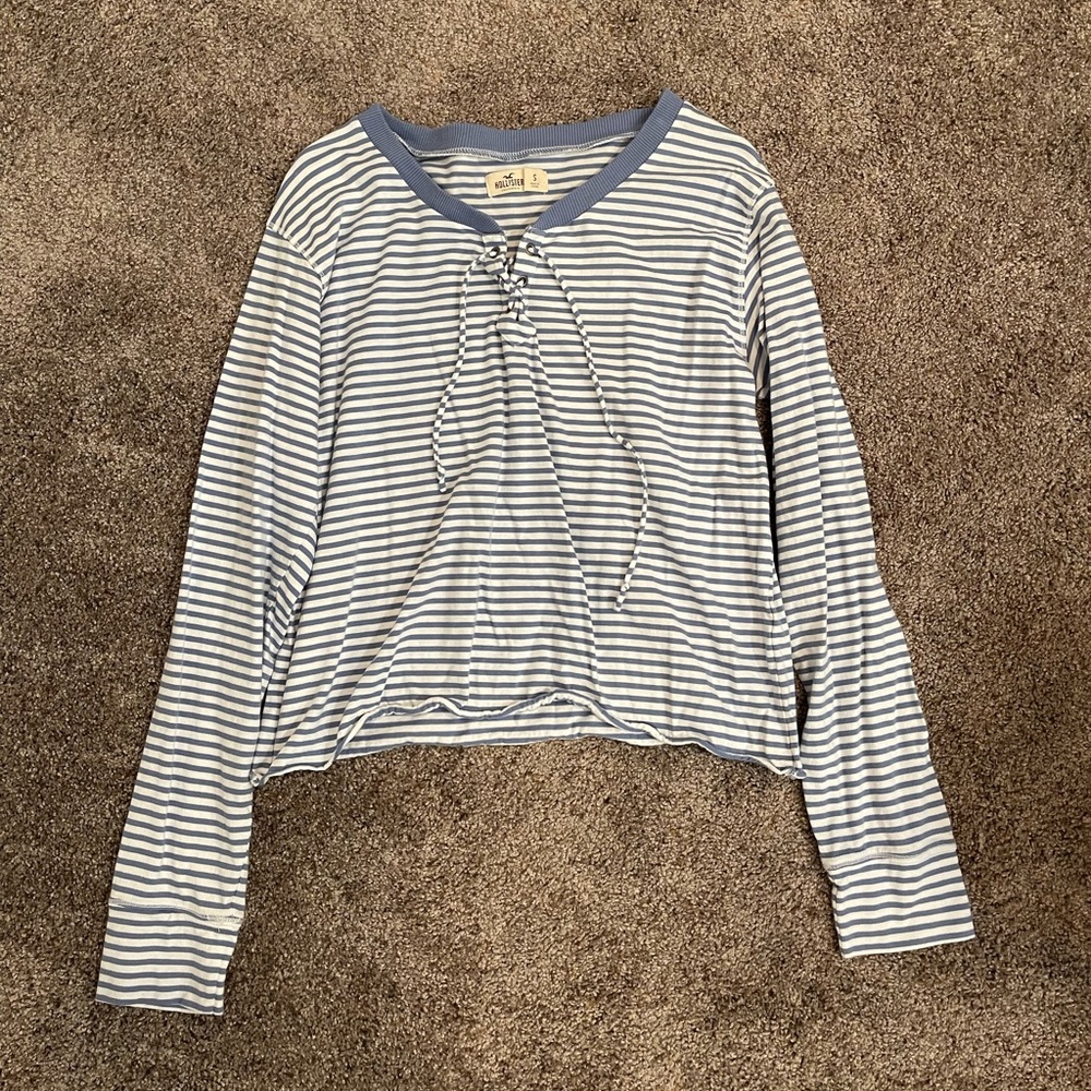 Blue and white striped long sleeve